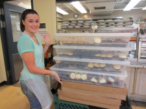 Laura showing the cupcakes she helped to serve to hungry NYC residents while volunteering with New York Common Pantry & the CCAR.