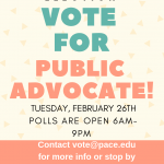 NYC Voters - Public Advocate Election is Tues., Feb. 26th.